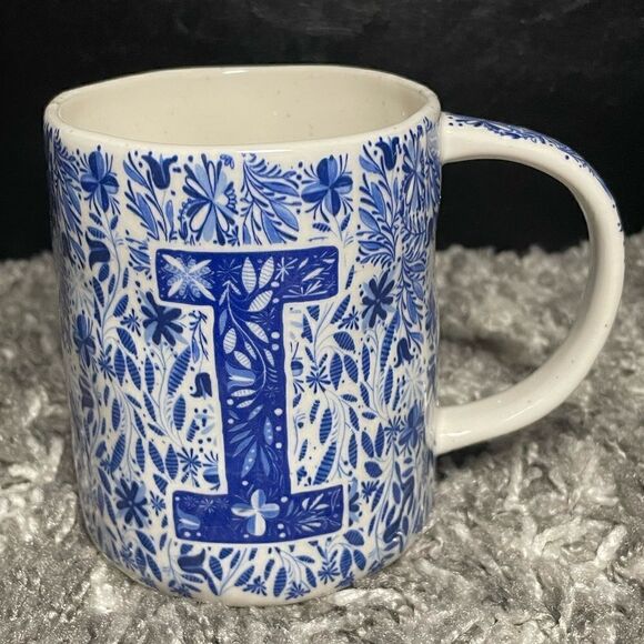 NIB Anthropologie Folksong Monogram Mug - I - Picture 1 of 6